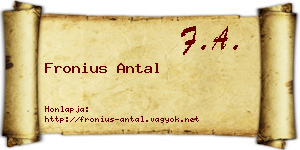 Fronius Antal névjegykártya